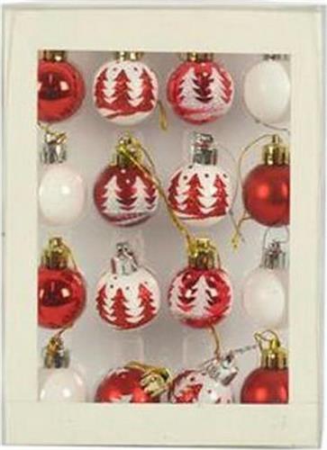 Next Χριστουγεννιάτικες Μπάλες Πλαστικές Κόκκινες 3cm Σετ 16τμχ 24480