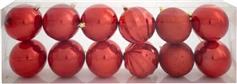 Next Χριστουγεννιάτικες Μπάλες Πλαστικές Κόκκινες 8cm Σετ 12τμχ 24493-02