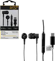 NSP RIPPLY HN28 In-ear Handsfree με Βύσμα USB-C Μαύρο
