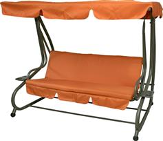 OEM Κρεβάτι Μεταλλική Πορτοκαλί-Ανθρακί Τριθέσια 200x120x164cm
