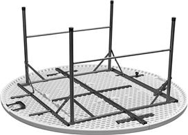 OEM Μεταλλικό Τραπέζι Catering Εξωτερικού Χώρου Πτυσσόμενο Λευκό 160x160x74cm 31-33750
