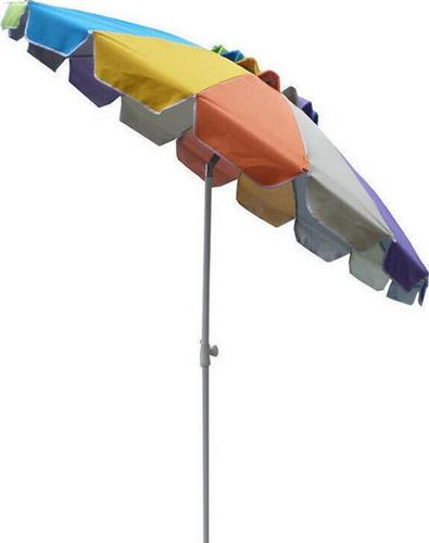 OEM Σπαστή Ομπρέλα Θαλάσσης Διαμέτρου 2.2m με Αεραγωγό Πολύχρωμη 371-2525-22