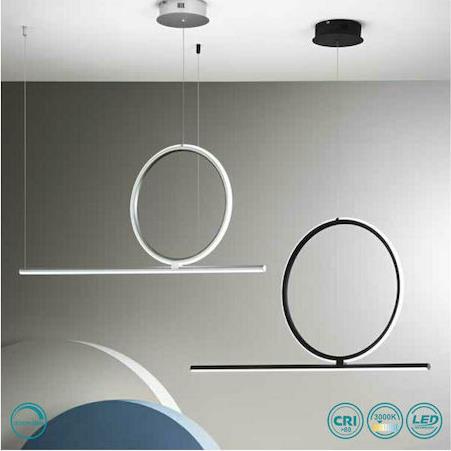 Ondaluce Acrobat Μοντέρνο Κρεμαστό Φωτιστικό Ράγα σε Μαύρο Χρώμα SO.ACROBAT.50/NERO