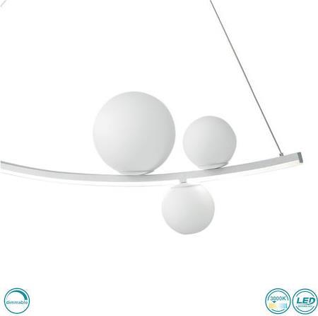 Ondaluce Altalena Μοντέρνο Κρεμαστό Φωτιστικό Ράγα με Ενσωματωμένο LED σε Λευκό Χρώμα SO.ALTALENA/B.CO