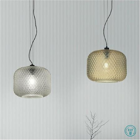 Ondaluce Brandy Μοντέρνο Κρεμαστό Φωτιστικό Μονόφωτο με Ντουί E27 σε Μελί Χρώμα SO.BRANDY/AMBRA