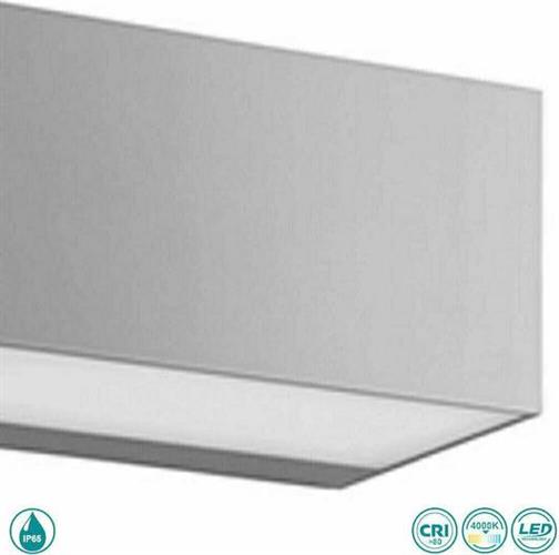 Ondaluce Falco Στεγανή Επιτοίχια Πλαφονιέρα Εξωτερικού Χώρου με Ενσωματωμένο LED σε Ασημί Χρώμα AP.FALCO/SILVER