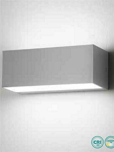 Ondaluce Falco Στεγανή Επιτοίχια Πλαφονιέρα Εξωτερικού Χώρου με Ενσωματωμένο LED σε Ασημί Χρώμα AP.FALCO/SILVER