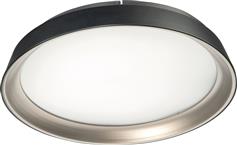 Ondaluce Idra Μοντέρνα Μεταλλική Πλαφονιέρα Οροφής με Ενσωματωμένο LED σε Μαύρο χρώμα 70cm PL.IDRA/GR