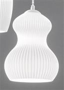 Ondaluce Κρεμαστό Φωτιστικό Μονόφωτο για Ντουί E14 Λευκό SO.MADAGASCAR/2-OP