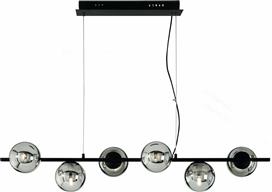 Ondaluce Monile Μοντέρνο Κρεμαστό Φωτιστικό Πολύφωτο Ράγα για 6 Λαμπτήρες E14 σε Μαύρο Χρώμα SO.MONILE/6-NERO