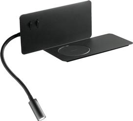 Ondaluce Μοντέρνο Φωτιστικό Τοίχου με Ενσωματωμένο LED και Θερμό Λευκό Φως Μαύρο AP.FLAT/S-NERO