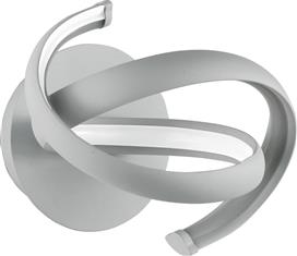 Ondaluce Μοντέρνο Φωτιστικό Τοίχου με Ενσωματωμένο LED και Θερμό Λευκό Φως σε Ασημί Χρώμα Πλάτους 22cm AP.LUMEN