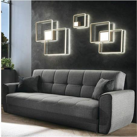 Ondaluce Μοντέρνο Φωτιστικό Τοίχου με Ενσωματωμένο LED και Θερμό Λευκό Φως σε Χρυσό Χρώμα Πλάτους 78cm PL.DOWEL/GR-ORO