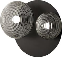 Ondaluce Μοντέρνο Φωτιστικό Τοίχου με Ντουί E14 σε Μαύρο Χρώμα Πλάτους 50cm PL.TONDO/2-FUME