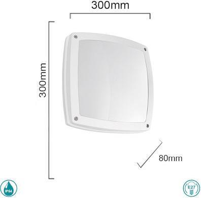 Ondaluce Paris Στεγανή Επιτοίχια Πλαφονιέρα Εξωτερικού Χώρου E27 σε Λευκό Χρώμα AP.PARIS/BCA