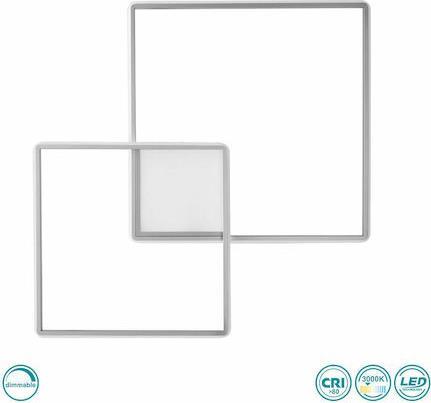 Ondaluce Pl.Dowel/Gr-Silver Μοντέρνο Φωτιστικό Τοίχου με Ενσωματωμένο LED και Θερμό Λευκό Φως σε Ασημί Χρώμα Πλάτους 78cm PL.DOWEL/GR-SILVER