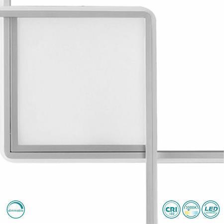 Ondaluce Pl.Dowel/Gr-Silver Μοντέρνο Φωτιστικό Τοίχου με Ενσωματωμένο LED και Θερμό Λευκό Φως σε Ασημί Χρώμα Πλάτους 78cm PL.DOWEL/GR-SILVER