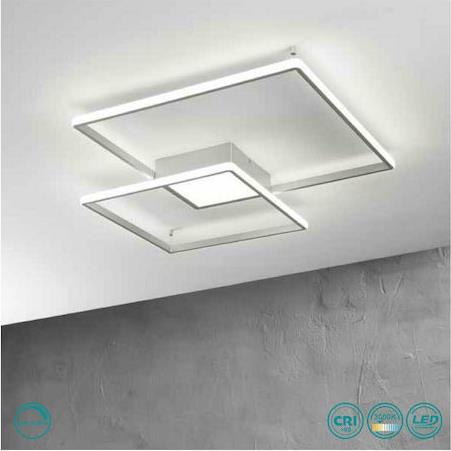 Ondaluce Pl.Dowel/Gr-Silver Μοντέρνο Φωτιστικό Τοίχου με Ενσωματωμένο LED και Θερμό Λευκό Φως σε Ασημί Χρώμα Πλάτους 78cm PL.DOWEL/GR-SILVER