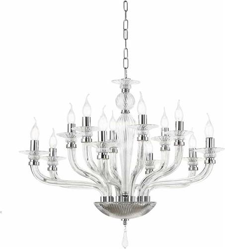 Ondaluce Πολυέλαιος 12xE14 85cm με Κεράκια Διάφανος LP.VILLA/12-CR