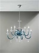 Ondaluce Πολυέλαιος 8xE14 83cm με Κρύσταλλα Μπλε LP.DIDO/8-OTT