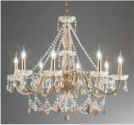 Ondaluce Πολυέλαιος 8xE14 με Κρύσταλλα Χρυσός LP.OPERA/8-TORT