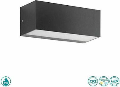 Ondaluce Στεγανή Επιτοίχια Πλαφονιέρα Εξωτερικού Χώρου με Ενσωματωμένο LED σε Μαύρο Χρώμα AP.FALCO/NERO