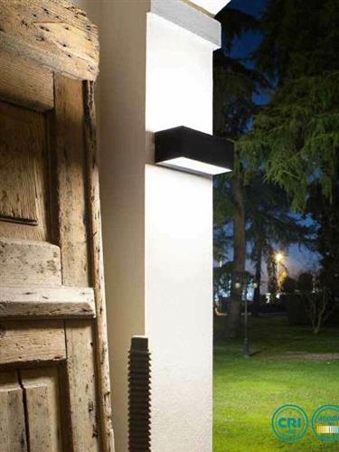 Ondaluce Στεγανή Επιτοίχια Πλαφονιέρα Εξωτερικού Χώρου με Ενσωματωμένο LED σε Μαύρο Χρώμα AP.FALCO/NERO