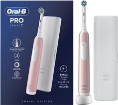 Oral-B Pro Series 1 Ηλεκτρική Οδοντόβουρτσα με Χρονομετρητή, Αισθητήρα Πίεσης και Θήκη Ταξιδίου Ροζ