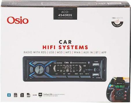 Osio ACO-4540RDS Ηχοσύστημα Αυτοκινήτου Universal 1DIN Bluetooth-USB-AUX 112316-0003