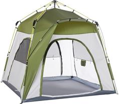Outsunny A20-054GN Αυτόματη Σκηνή Camping Igloo Πράσινη για 2 Άτομα 240x240x199cm