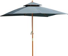 Outsunny Ομπρέλα Δαπέδου Τετράγωνη Ξύλινη Γκρι 3x3m 840-026CG