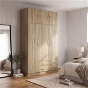 Pakketo Alvia Τρίφυλλη Ντουλάπα με Πατάρι Sonoma 150x51x240cm 200-002081
