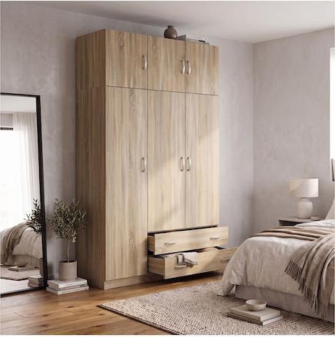Pakketo Alvia Τρίφυλλη Ντουλάπα με Πατάρι Sonoma 150x51x240cm 200-002081