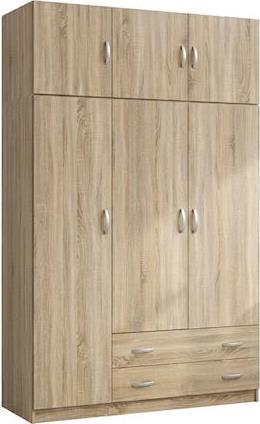 Pakketo Alvia Τρίφυλλη Ντουλάπα με Πατάρι Sonoma 150x51x240cm 200-002081