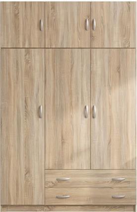Pakketo Alvia Τρίφυλλη Ντουλάπα με Πατάρι Sonoma 150x51x240cm 200-002081