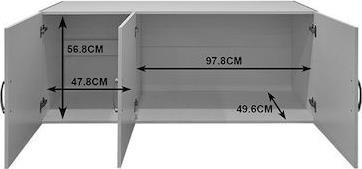 Pakketo Alvia Τρίφυλλη Ντουλάπα με Πατάρι Sonoma 150x51x240cm 200-002081