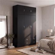 Pakketo Alvia Τρίφυλλη Ντουλάπα με Πατάρι Wenge 150x51x240cm 200-002082