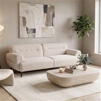 Pakketo Anbola Τριθέσιος Καναπές Εκρού 213x87x80cm 371-000047