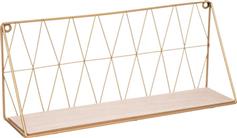 Pakketo Anneza Ράφι Τοίχου Φυσικό-Χρυσό 48x12x20cm 199-000666