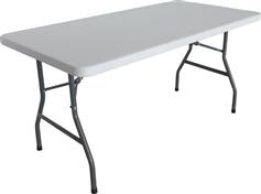Pakketo Aprilia Πλαστικό Τραπέζι Catering Εξωτερικού Χώρου Πτυσσόμενο με Μεταλλικό Σκελετό Λευκό 152x76x74cm 142-000016