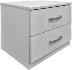 Pakketo Athos Κομοδίνο Ξύλινο Λευκό 48x40x41.5cm 383-000104
