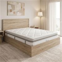 Pakketo Athos Utopia Κρεβάτι Υπέρδιπλο Ξύλινο Sonoma με Τάβλες & Στρώμα 160x200cm 200-001871