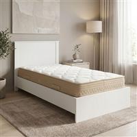 Pakketo Athos Sleepy Κρεβάτι Μονό Ξύλινο Λευκό με Τάβλες & Στρώμα 90x190cm 200-001830