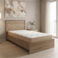 Pakketo Athos Sleepy Κρεβάτι Μονό Ξύλινο Sonoma με Τάβλες & Στρώμα 90x190cm 200-001829