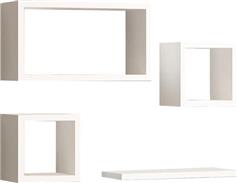 Pakketo Babine Ράφια Τοίχου Λευκή Σετ 4τμχ 84x15x44cm 120-000451