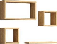 Pakketo Babine Ράφια Τοίχου Oak Σετ 4τμχ 84x15x44cm 120-000450