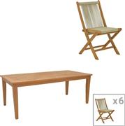 Pakketo Banou-Mady Σετ Τραπεζαρίας Εξωτερικού Χώρου Φυσική Απόχρωση 7τμχ 340-000031