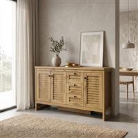 Pakketo Beles Μπουφές Ξύλινος με Συρτάρια Sonoma 160x40x93.5cm 049-000127