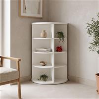 Pakketo Benzal Γωνιακή Βιβλιοθήκη Λευκή 80x30x120cm 431-000010