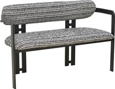 Pakketo Berdona Διθέσιος Καναπές Ασπρόμαυρος 120x47x78cm 029-000459